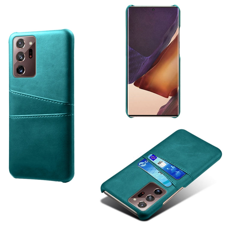 For Samsung Galaxy Note20 Ultra Calf Texture PC + PU Leather Back Cover Shockproof Case with Dual Card Slots
