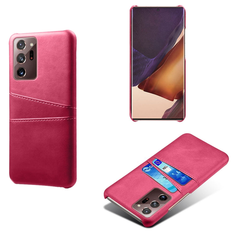 For Samsung Galaxy Note20 Ultra Calf Texture PC + PU Leather Back Cover Shockproof Case with Dual Card Slots