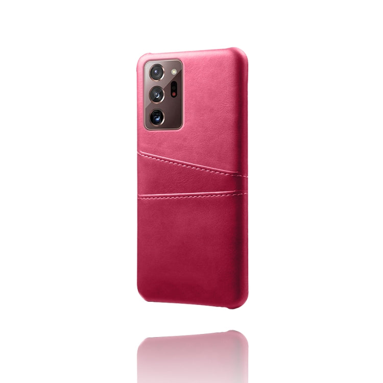 For Samsung Galaxy Note20 Ultra Calf Texture PC + PU Leather Back Cover Shockproof Case with Dual Card Slots