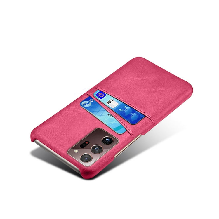 For Samsung Galaxy Note20 Ultra Calf Texture PC + PU Leather Back Cover Shockproof Case with Dual Card Slots