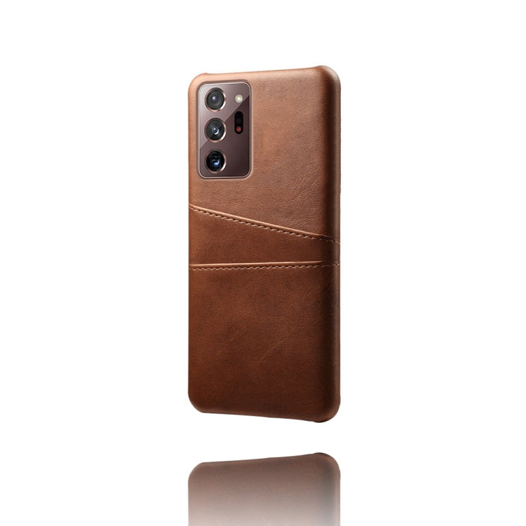 For Samsung Galaxy Note20 Ultra Calf Texture PC + PU Leather Back Cover Shockproof Case with Dual Card Slots