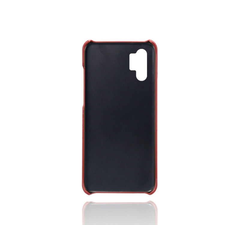 For Samsung Galaxy Note10+ Calf Texture PC + PU Leather Back Cover Shockproof Case with Dual Card Slots
