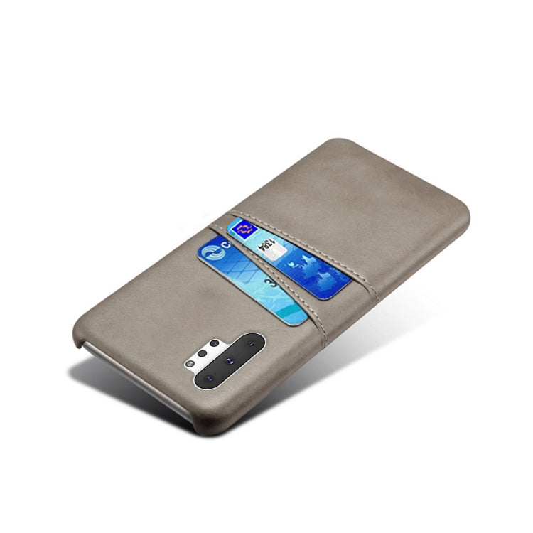 For Samsung Galaxy Note10+ Calf Texture PC + PU Leather Back Cover Shockproof Case with Dual Card Slots