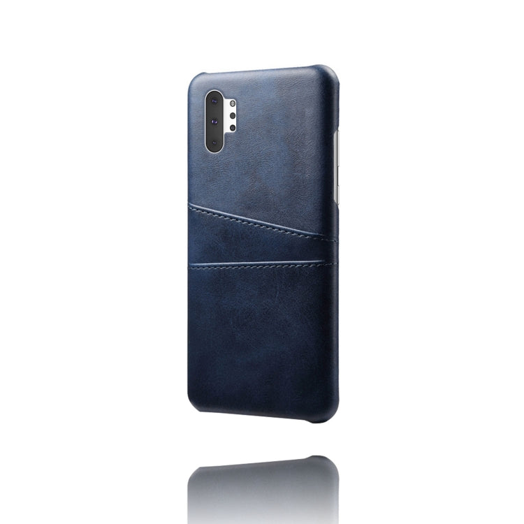 For Samsung Galaxy Note10+ Calf Texture PC + PU Leather Back Cover Shockproof Case with Dual Card Slots