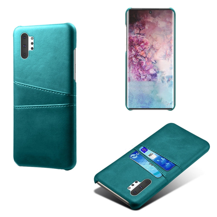 For Samsung Galaxy Note10+ Calf Texture PC + PU Leather Back Cover Shockproof Case with Dual Card Slots