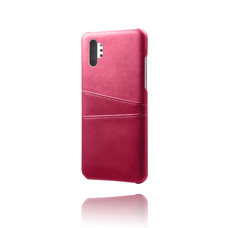 For Samsung Galaxy Note10+ Calf Texture PC + PU Leather Back Cover Shockproof Case with Dual Card Slots