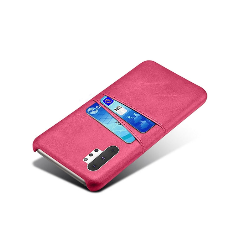 For Samsung Galaxy Note10+ Calf Texture PC + PU Leather Back Cover Shockproof Case with Dual Card Slots
