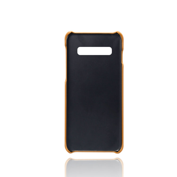 For Samsung Galaxy S10 Calf Texture PC + PU Leather Back Cover Shockproof Case with Dual Card Slots