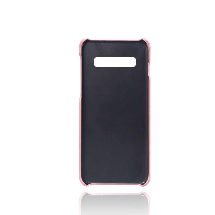 For Samsung Galaxy S10 Calf Texture PC + PU Leather Back Cover Shockproof Case with Dual Card Slots