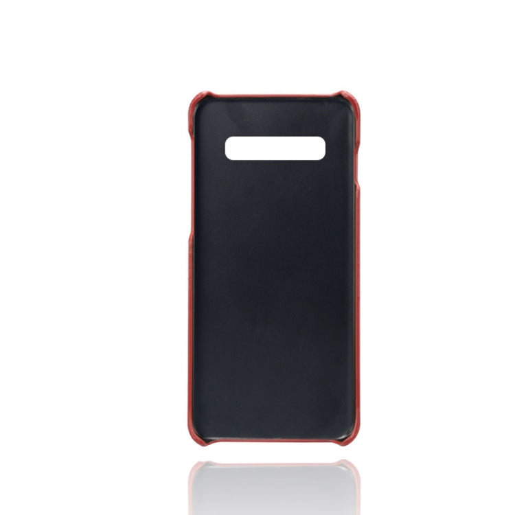 For Samsung Galaxy S10 Calf Texture PC + PU Leather Back Cover Shockproof Case with Dual Card Slots