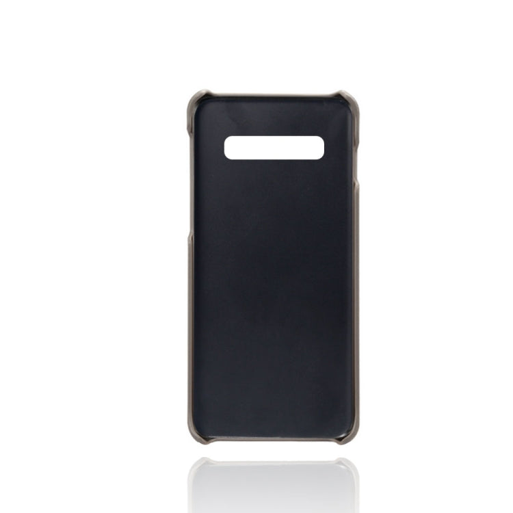 For Samsung Galaxy S10 Calf Texture PC + PU Leather Back Cover Shockproof Case with Dual Card Slots