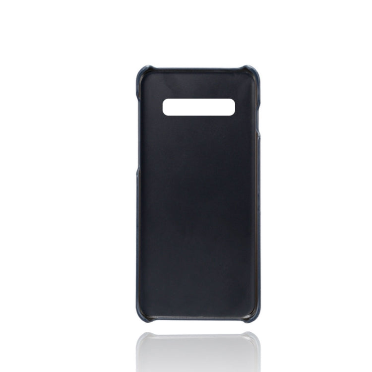For Samsung Galaxy S10 Calf Texture PC + PU Leather Back Cover Shockproof Case with Dual Card Slots