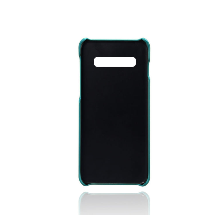 For Samsung Galaxy S10 Calf Texture PC + PU Leather Back Cover Shockproof Case with Dual Card Slots