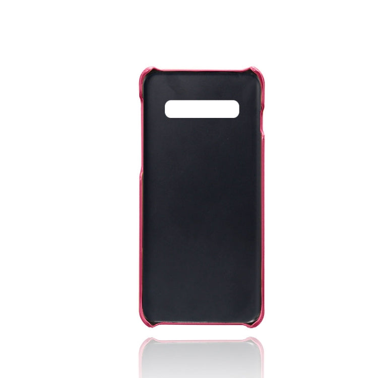 For Samsung Galaxy S10 Calf Texture PC + PU Leather Back Cover Shockproof Case with Dual Card Slots