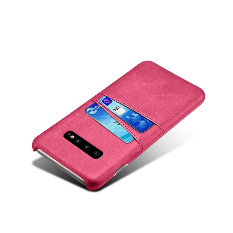For Samsung Galaxy S10 Calf Texture PC + PU Leather Back Cover Shockproof Case with Dual Card Slots