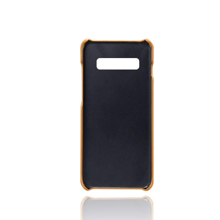 For Samsung Galaxy S10+ Calf Texture PC + PU Leather Back Cover Shockproof Case with Dual Card Slots