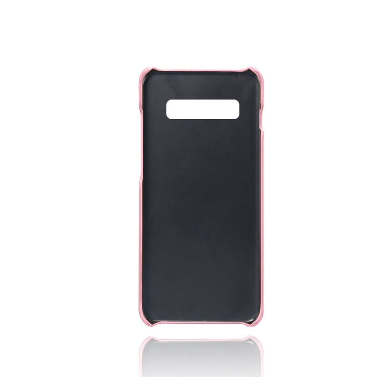 For Samsung Galaxy S10+ Calf Texture PC + PU Leather Back Cover Shockproof Case with Dual Card Slots