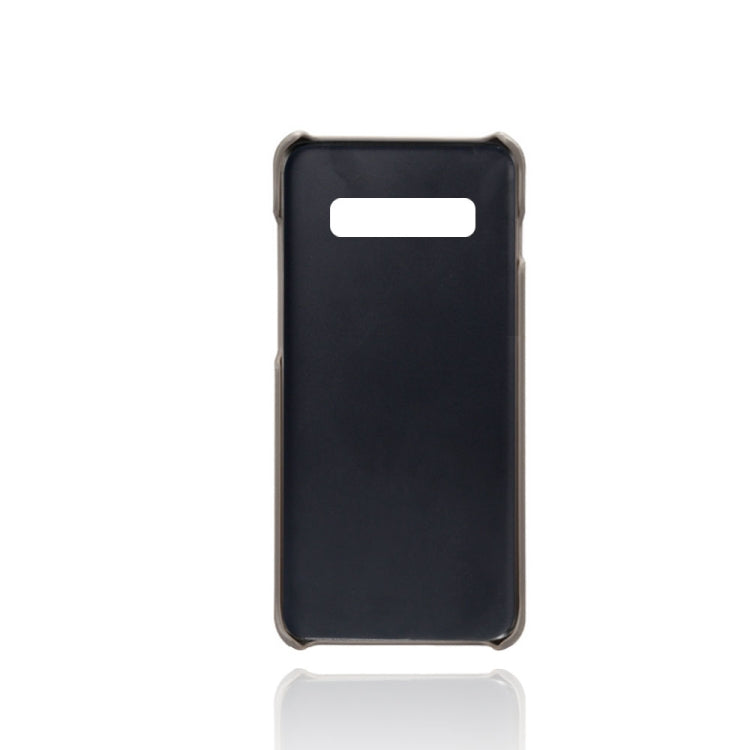 For Samsung Galaxy S10+ Calf Texture PC + PU Leather Back Cover Shockproof Case with Dual Card Slots