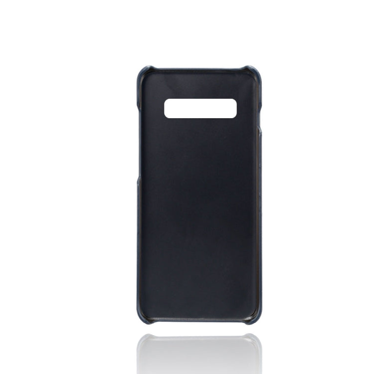 For Samsung Galaxy S10+ Calf Texture PC + PU Leather Back Cover Shockproof Case with Dual Card Slots