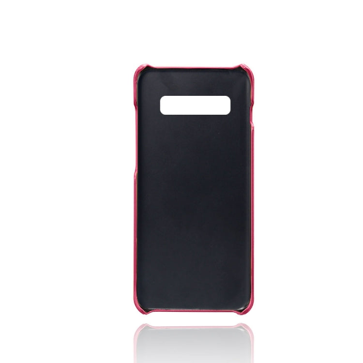 For Samsung Galaxy S10+ Calf Texture PC + PU Leather Back Cover Shockproof Case with Dual Card Slots
