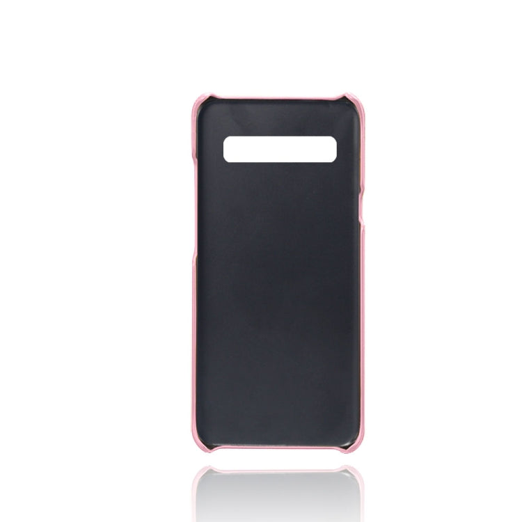 For Samsung Galaxy S10 5G Calf Texture PC + PU Leather Back Cover Shockproof Case with Dual Card Slots