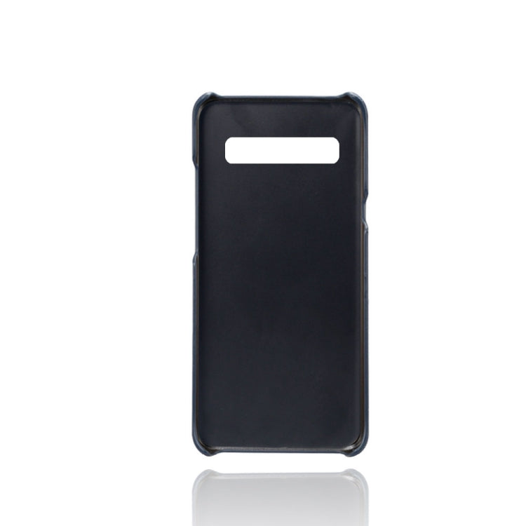 For Samsung Galaxy S10 5G Calf Texture PC + PU Leather Back Cover Shockproof Case with Dual Card Slots