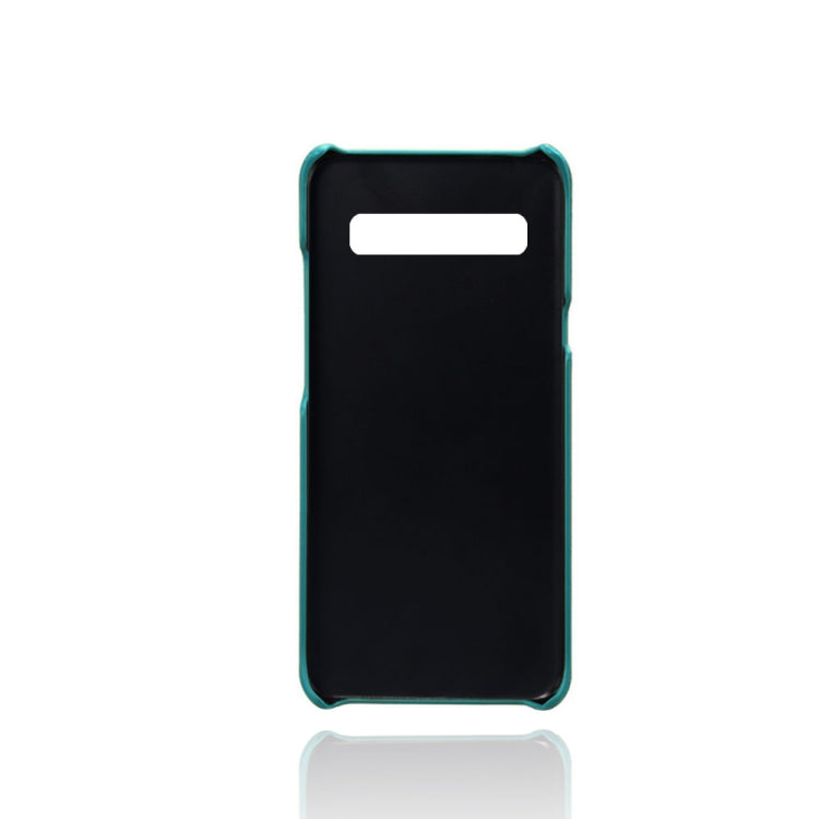 For Samsung Galaxy S10 5G Calf Texture PC + PU Leather Back Cover Shockproof Case with Dual Card Slots