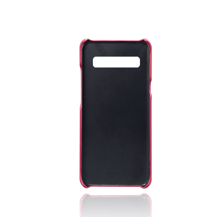 For Samsung Galaxy S10 5G Calf Texture PC + PU Leather Back Cover Shockproof Case with Dual Card Slots