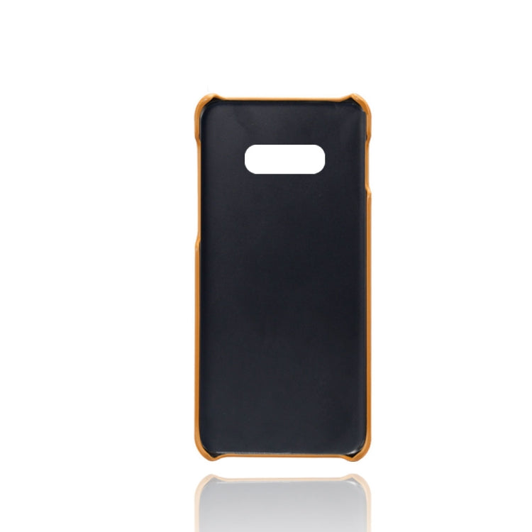 For Samsung Galaxy S10e Calf Texture PC + PU Leather Back Cover Shockproof Case with Dual Card Slots