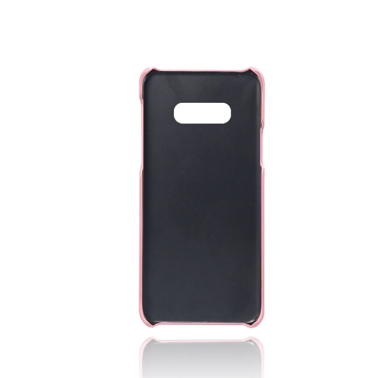 For Samsung Galaxy S10e Calf Texture PC + PU Leather Back Cover Shockproof Case with Dual Card Slots