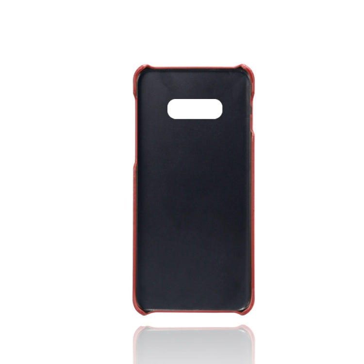 For Samsung Galaxy S10e Calf Texture PC + PU Leather Back Cover Shockproof Case with Dual Card Slots