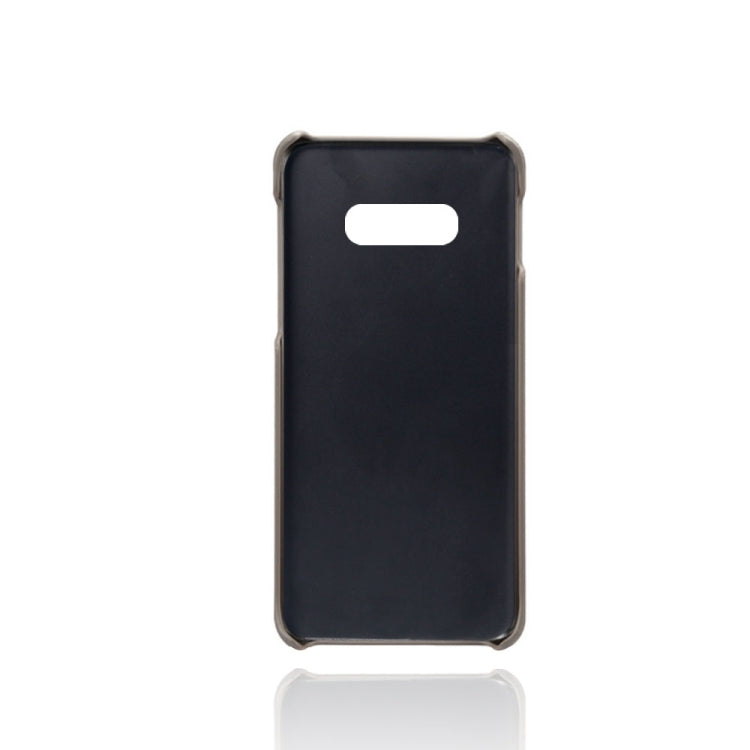 For Samsung Galaxy S10e Calf Texture PC + PU Leather Back Cover Shockproof Case with Dual Card Slots