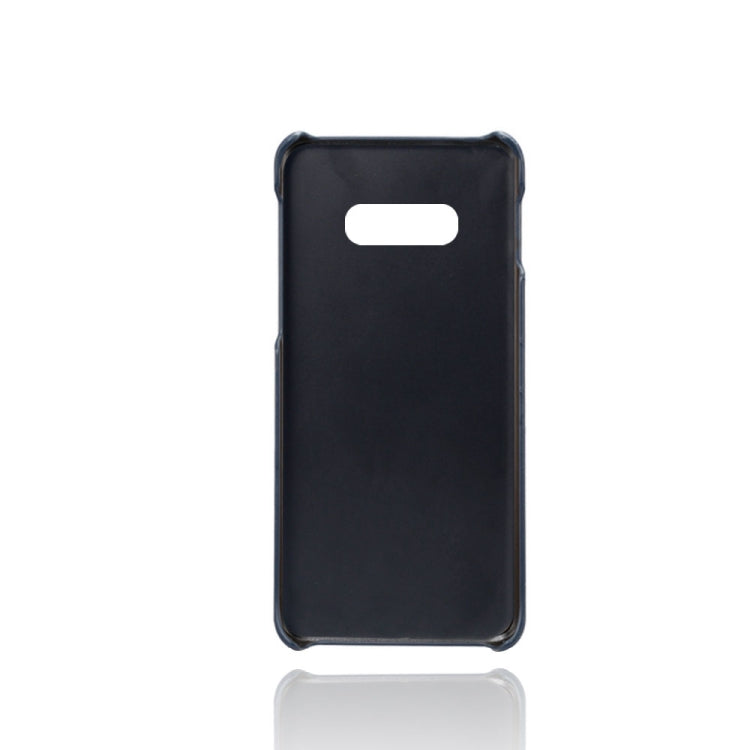 For Samsung Galaxy S10e Calf Texture PC + PU Leather Back Cover Shockproof Case with Dual Card Slots