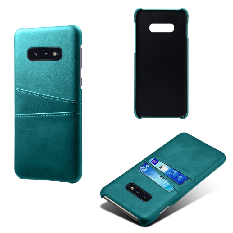 For Samsung Galaxy S10e Calf Texture PC + PU Leather Back Cover Shockproof Case with Dual Card Slots