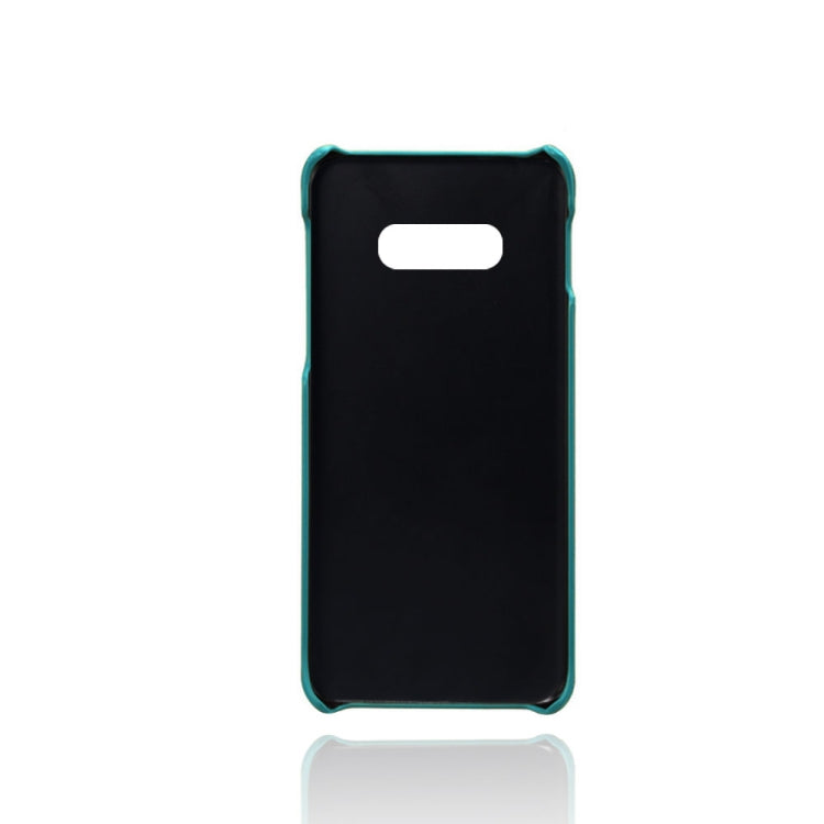 For Samsung Galaxy S10e Calf Texture PC + PU Leather Back Cover Shockproof Case with Dual Card Slots