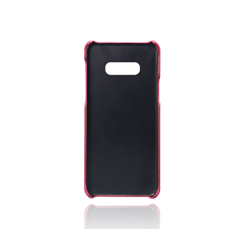 For Samsung Galaxy S10e Calf Texture PC + PU Leather Back Cover Shockproof Case with Dual Card Slots