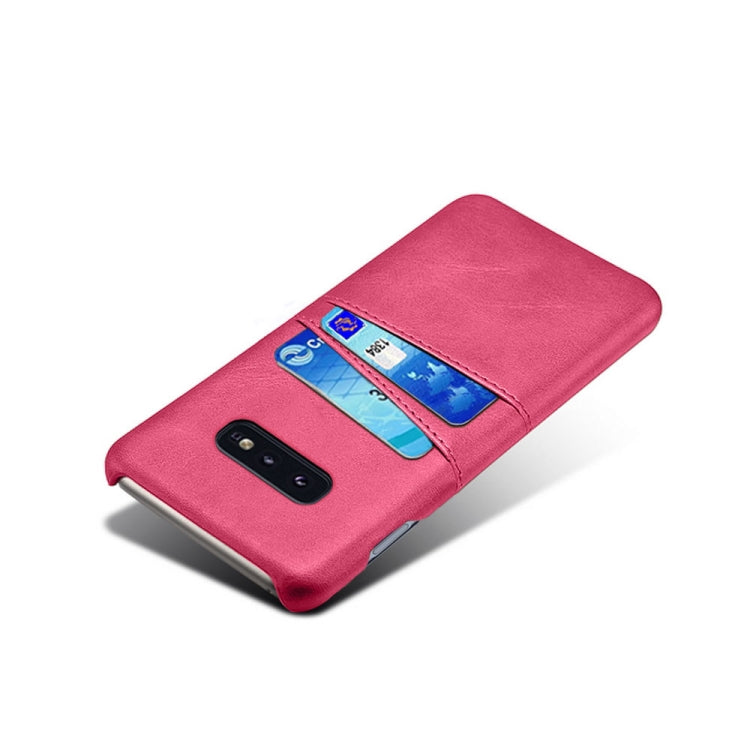 For Samsung Galaxy S10e Calf Texture PC + PU Leather Back Cover Shockproof Case with Dual Card Slots