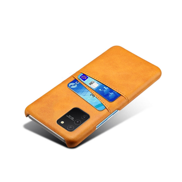 For Samsung Galaxy S10 Lite/ M80s Calf Texture PC + PU Leather Back Cover Shockproof Case with Dual Card Slots