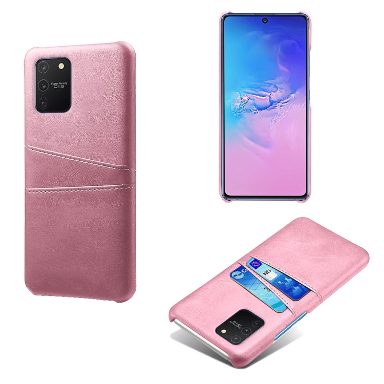 For Samsung Galaxy S10 Lite/ M80s Calf Texture PC + PU Leather Back Cover Shockproof Case with Dual Card Slots