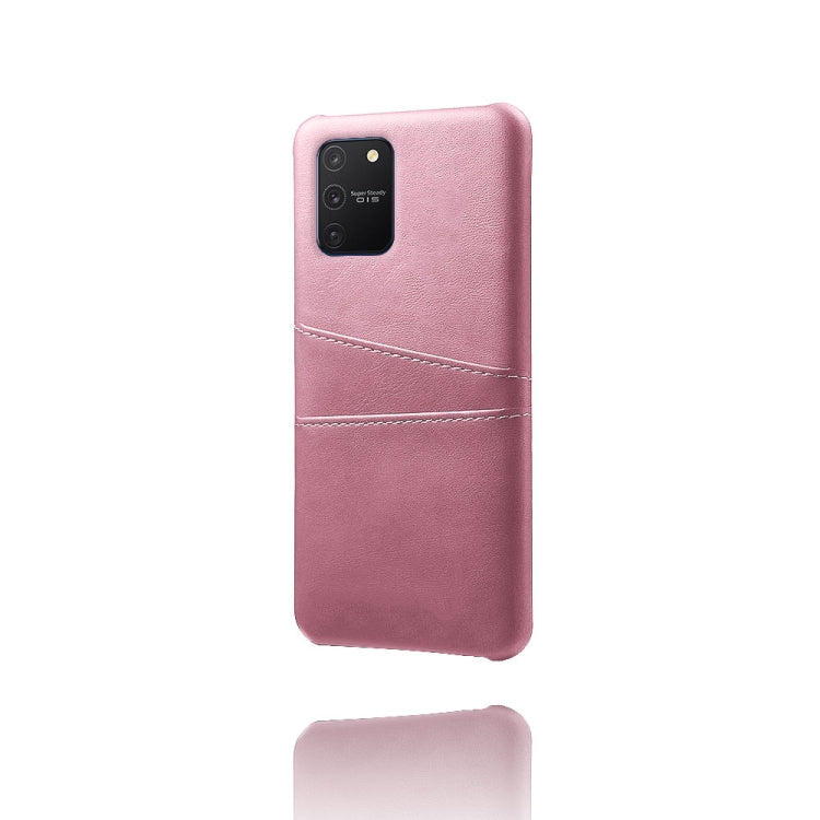 For Samsung Galaxy S10 Lite/ M80s Calf Texture PC + PU Leather Back Cover Shockproof Case with Dual Card Slots
