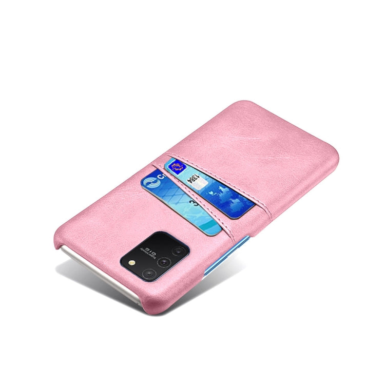 For Samsung Galaxy S10 Lite/ M80s Calf Texture PC + PU Leather Back Cover Shockproof Case with Dual Card Slots