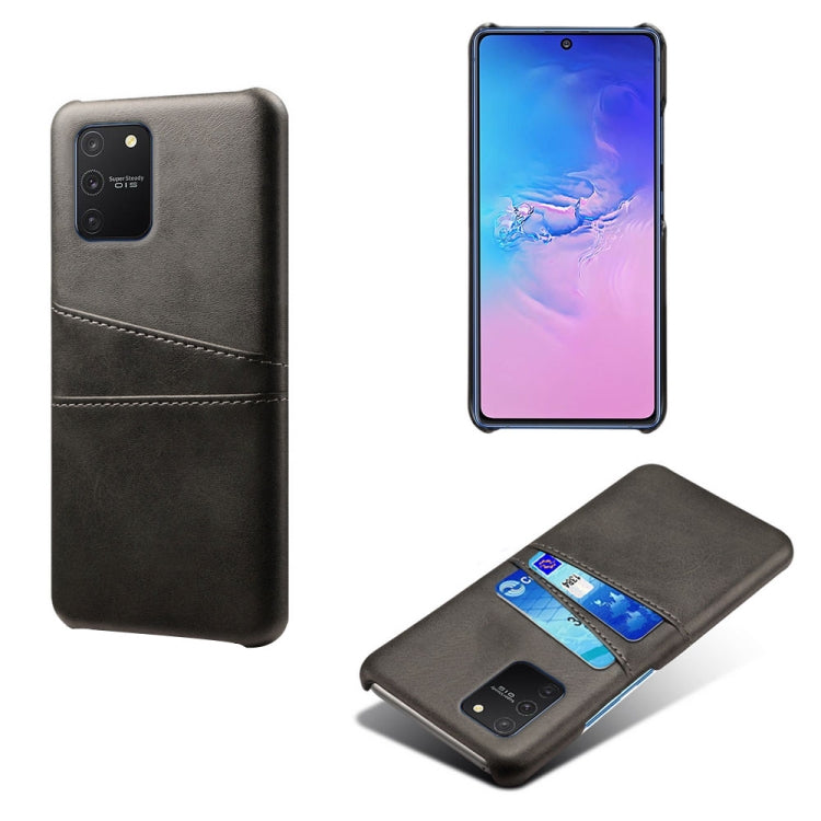For Samsung Galaxy S10 Lite/ M80s Calf Texture PC + PU Leather Back Cover Shockproof Case with Dual Card Slots