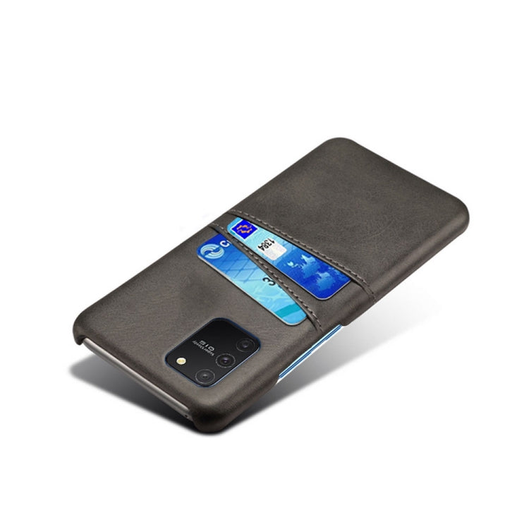 For Samsung Galaxy S10 Lite/ M80s Calf Texture PC + PU Leather Back Cover Shockproof Case with Dual Card Slots