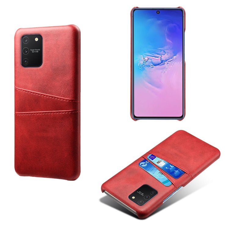 For Samsung Galaxy S10 Lite/ M80s Calf Texture PC + PU Leather Back Cover Shockproof Case with Dual Card Slots