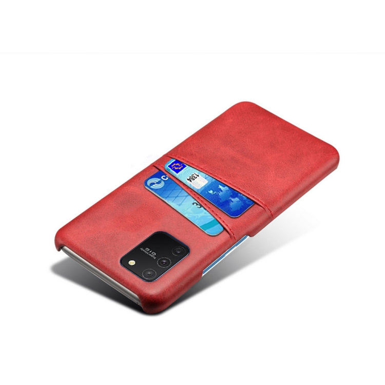For Samsung Galaxy S10 Lite/ M80s Calf Texture PC + PU Leather Back Cover Shockproof Case with Dual Card Slots