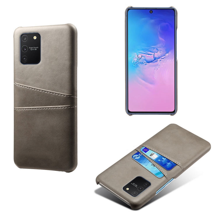 For Samsung Galaxy S10 Lite/ M80s Calf Texture PC + PU Leather Back Cover Shockproof Case with Dual Card Slots