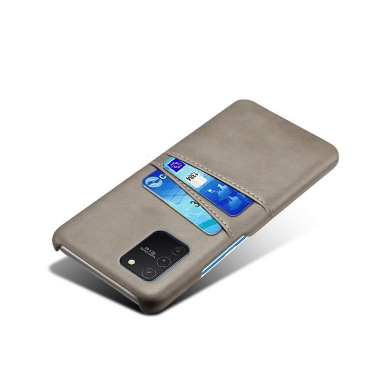 For Samsung Galaxy S10 Lite/ M80s Calf Texture PC + PU Leather Back Cover Shockproof Case with Dual Card Slots