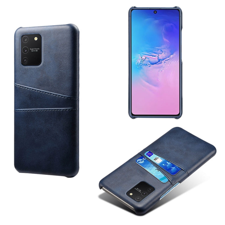 For Samsung Galaxy S10 Lite/ M80s Calf Texture PC + PU Leather Back Cover Shockproof Case with Dual Card Slots