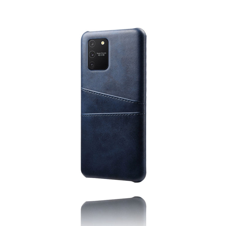 For Samsung Galaxy S10 Lite/ M80s Calf Texture PC + PU Leather Back Cover Shockproof Case with Dual Card Slots