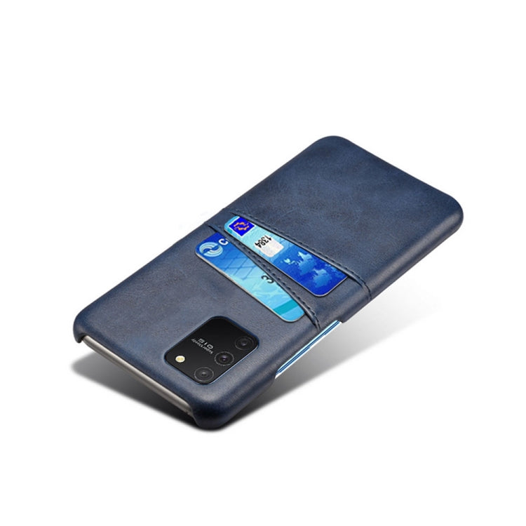 For Samsung Galaxy S10 Lite/ M80s Calf Texture PC + PU Leather Back Cover Shockproof Case with Dual Card Slots